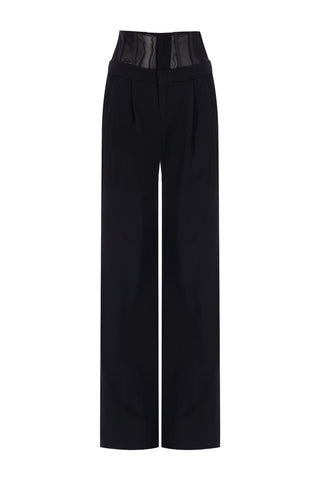Mallory Panelled Waist Pants in Black