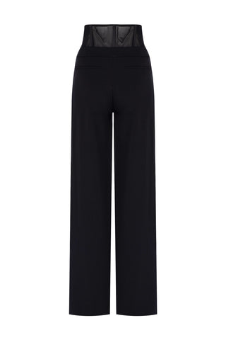 Mallory Panelled Waist Pants in Black