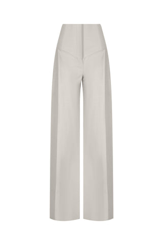 Mona Sheer Panel Trousers in Ice Grey