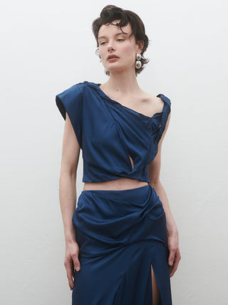 Soraya Silk Set In Navy