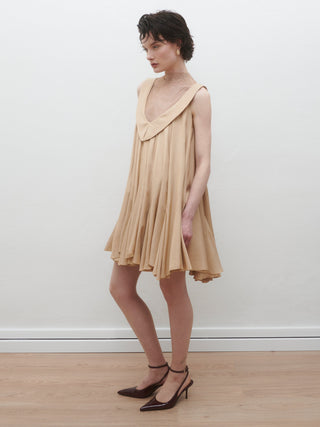 Dara Mini Dress in Honey Beige
